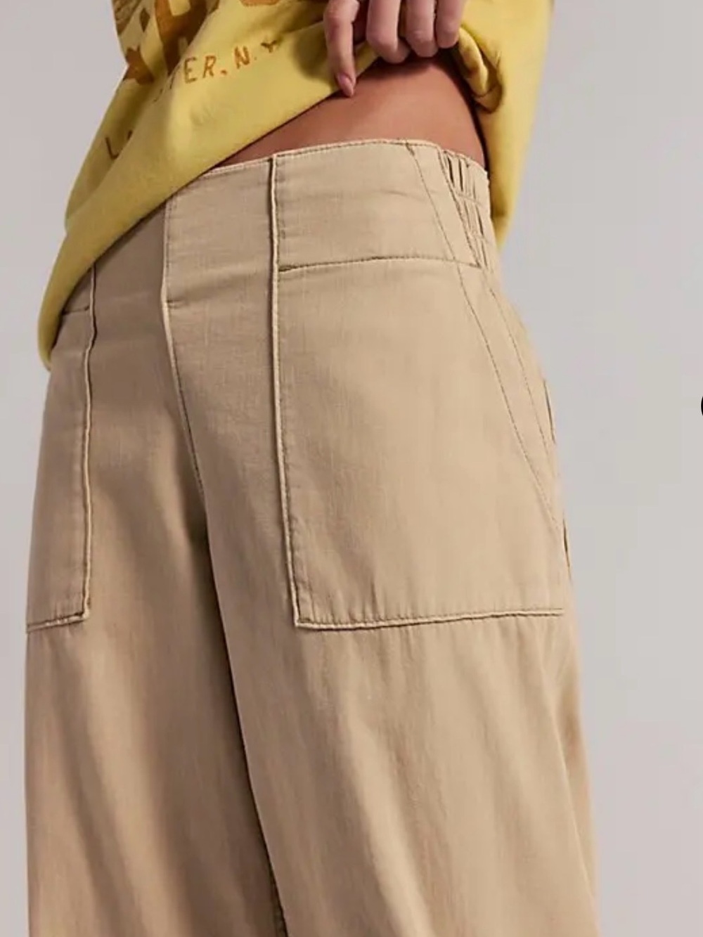 We The Free Breezy Denim Pull-On Jeans in Khaki NWOT M - Picture 4 of 11